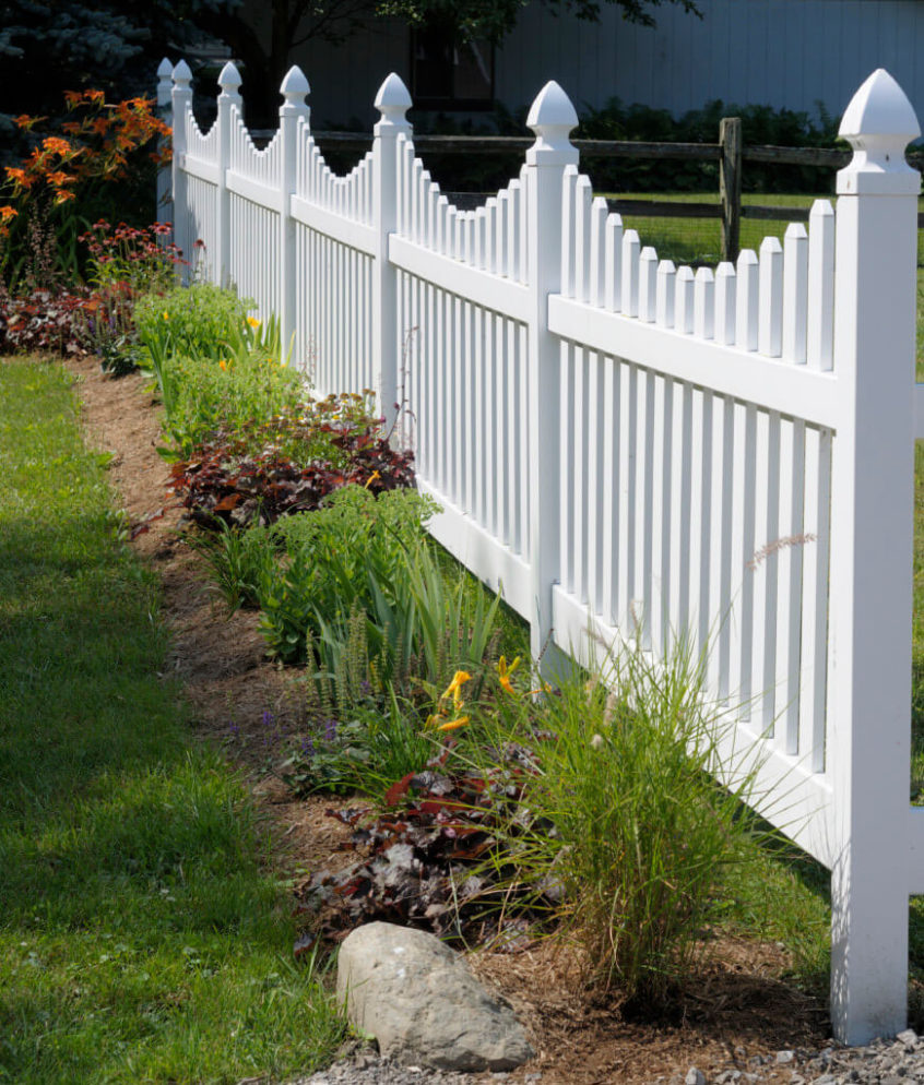 four foot tall vinyl contemporary picket fence